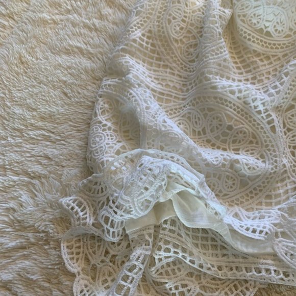 FLASH SALE! White Crochet Lace Beach Wedding Party Dress - Picture 9 of 10